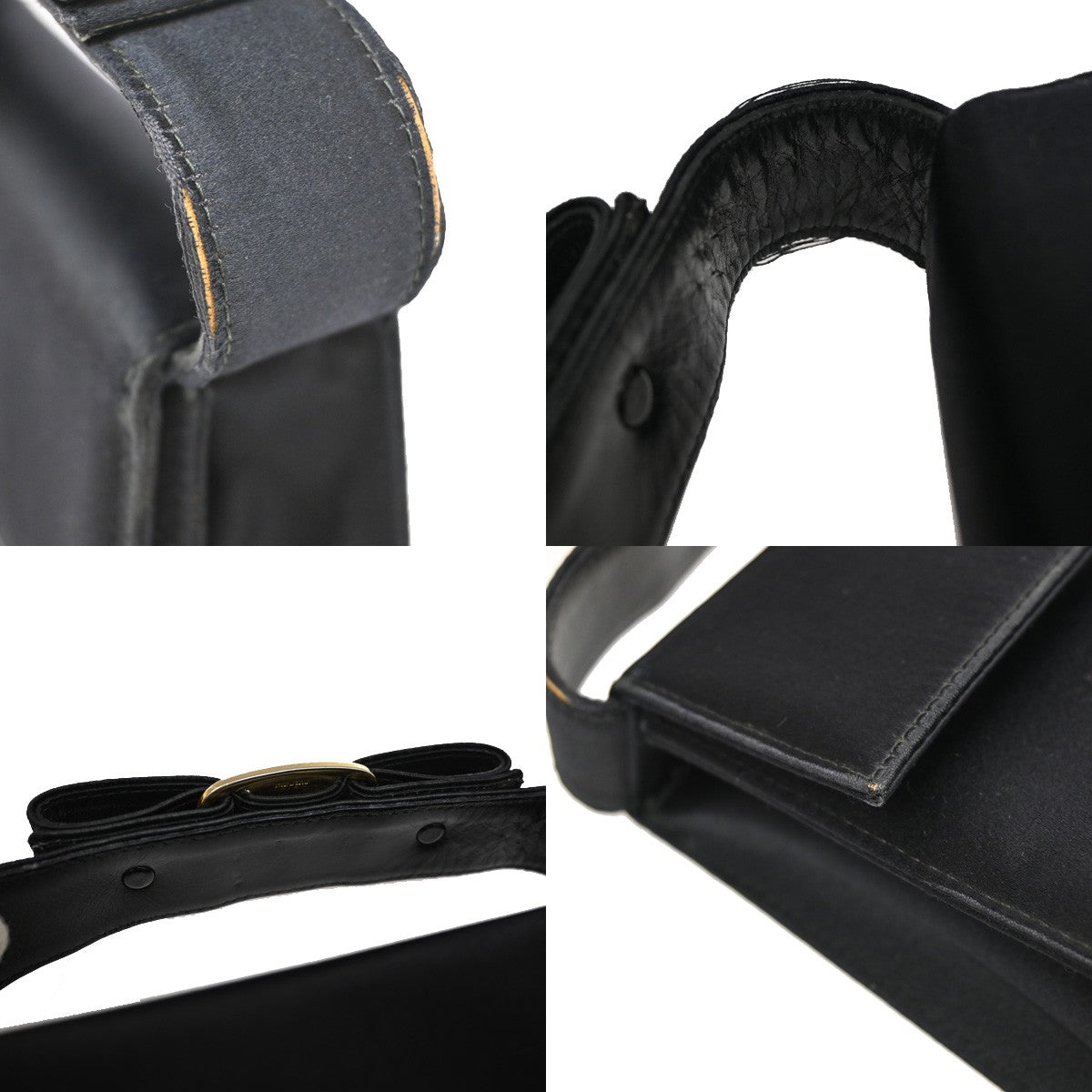 SALVATORE FERRAGAMO Vara Mini 2Way Shoulder Hand Bag Satin Leather BK 67YH627