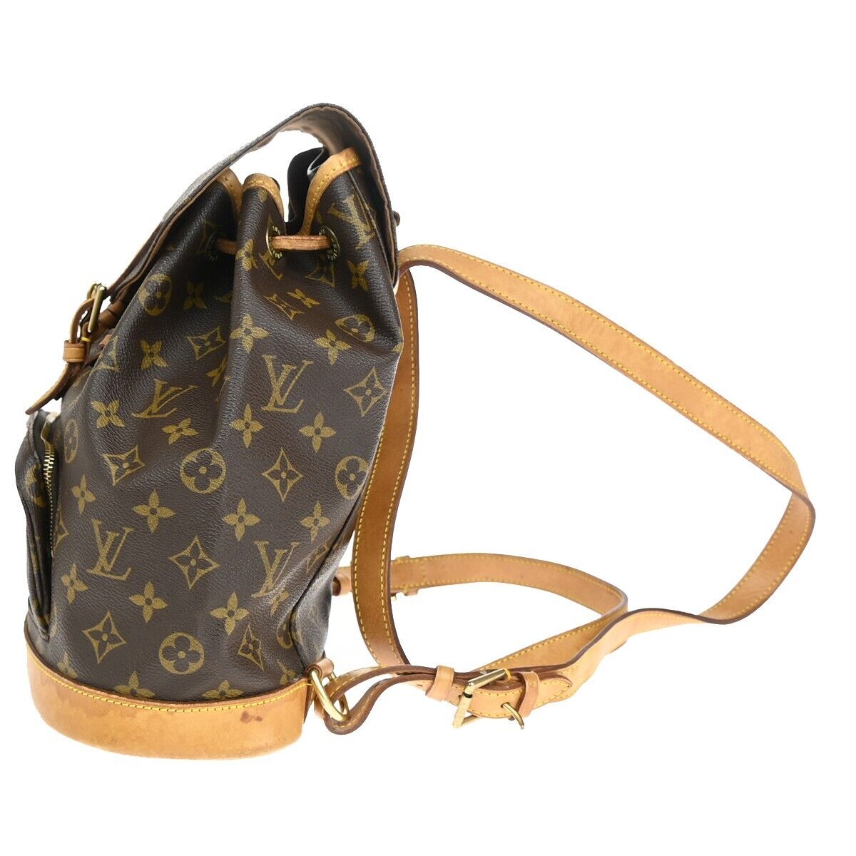 LOUIS VUITTON Montsouris MM Backpack Bag Monogram Leather Brown M51136 13SH732