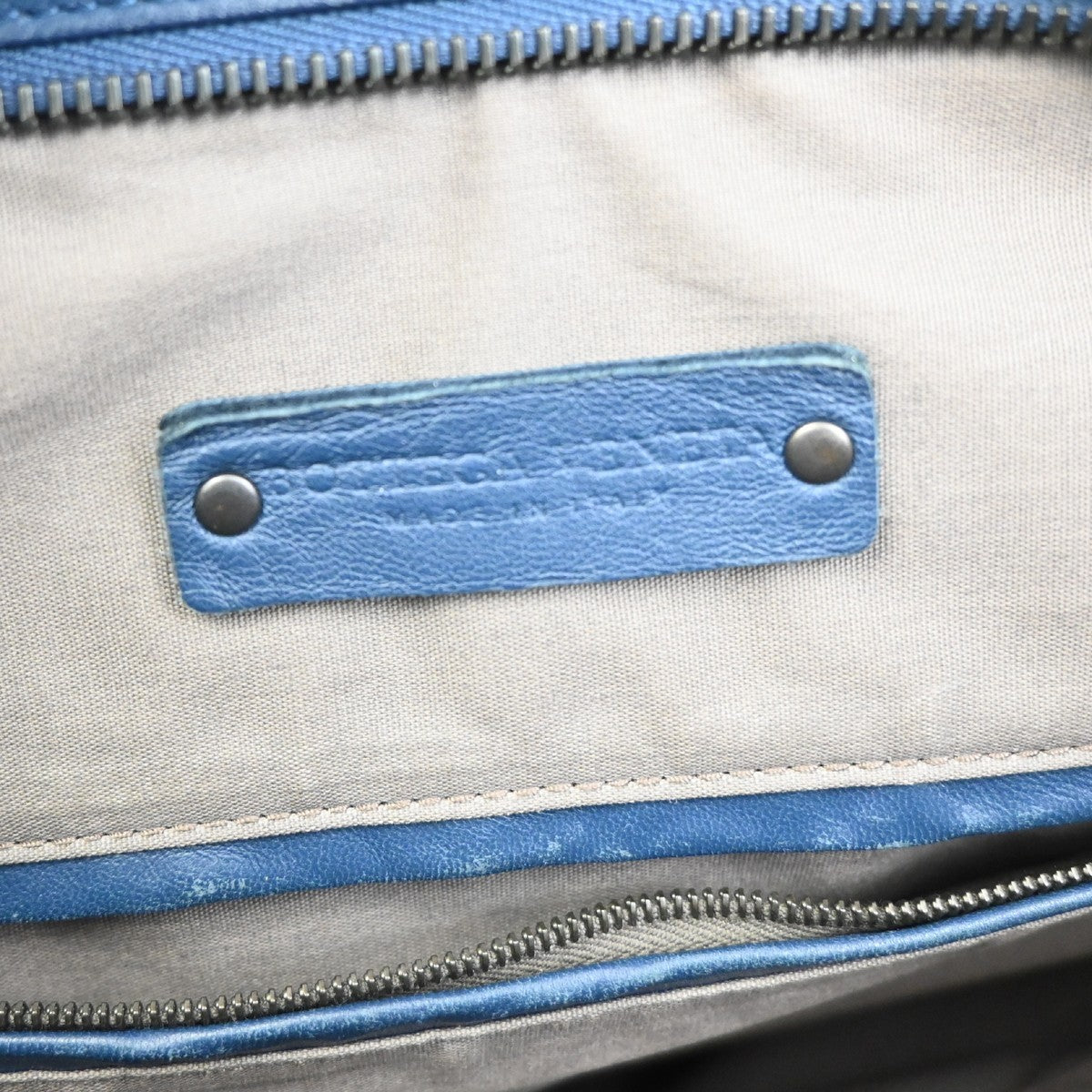 BOTTEGA VENETA Logo Intrecciato Hand Tote Bag Canvas Leather Blue Italy 38ZA106