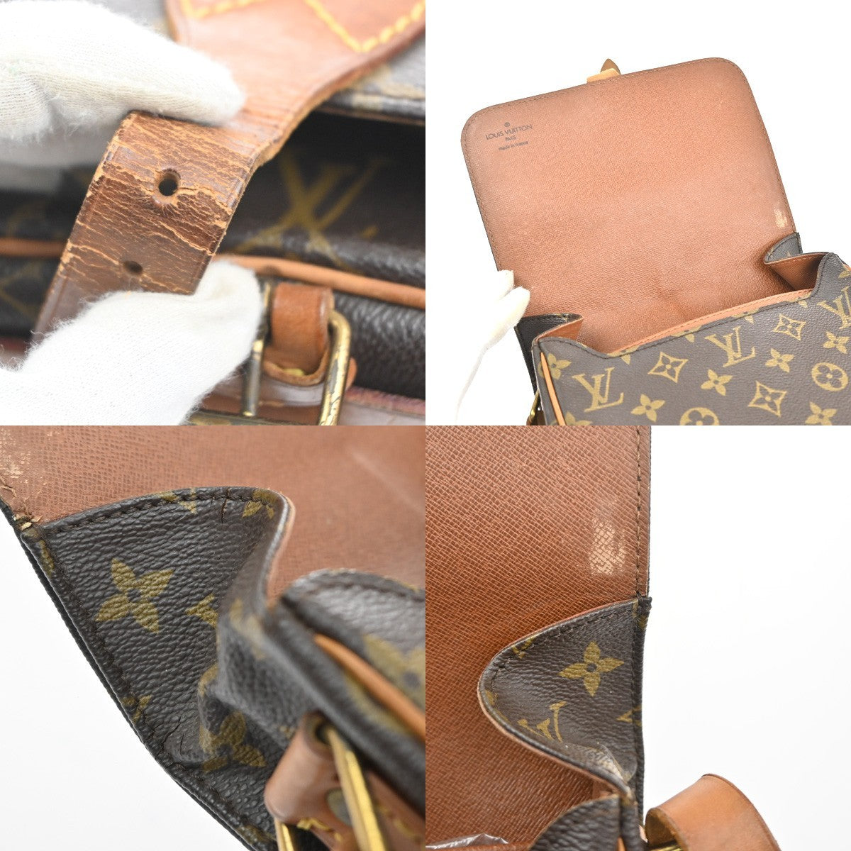 LOUIS VUITTON Cartouchiere MM Shoulder Bag Monogram Leather Brown M51253 62KC516