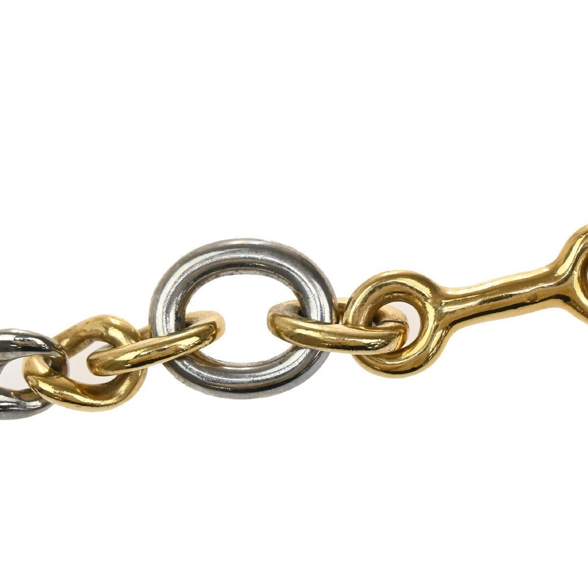 LOUIS VUITTON Logo Chain Long Necklace Gold Silver Italy M62837 87KP110
