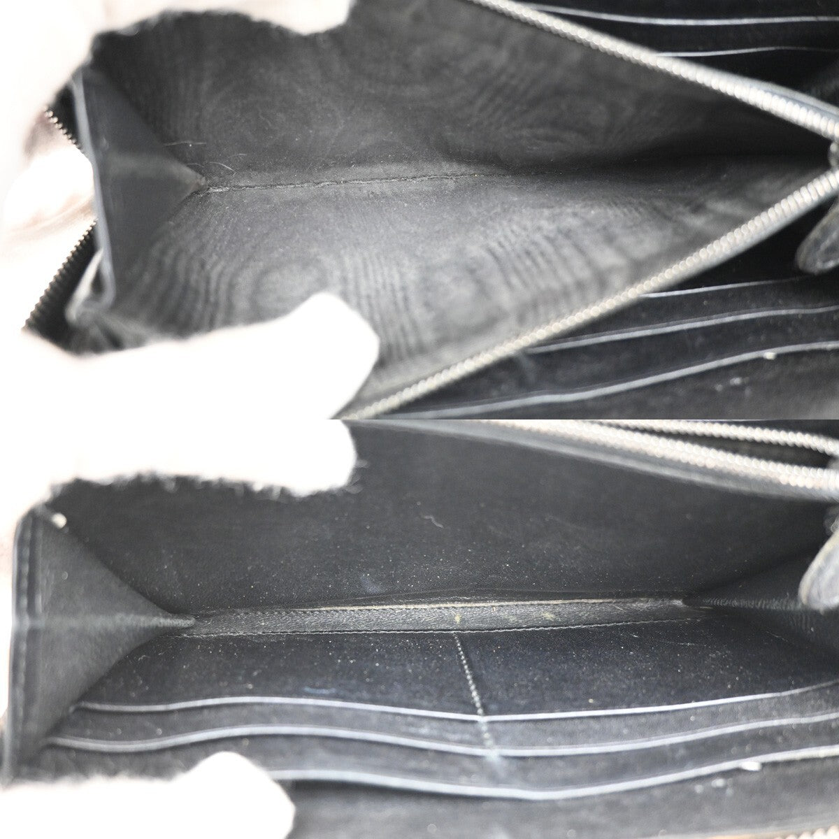 BOTTEGA VENETA Intrecciato Long Zipper Around Wallet Leather Black 67EE240