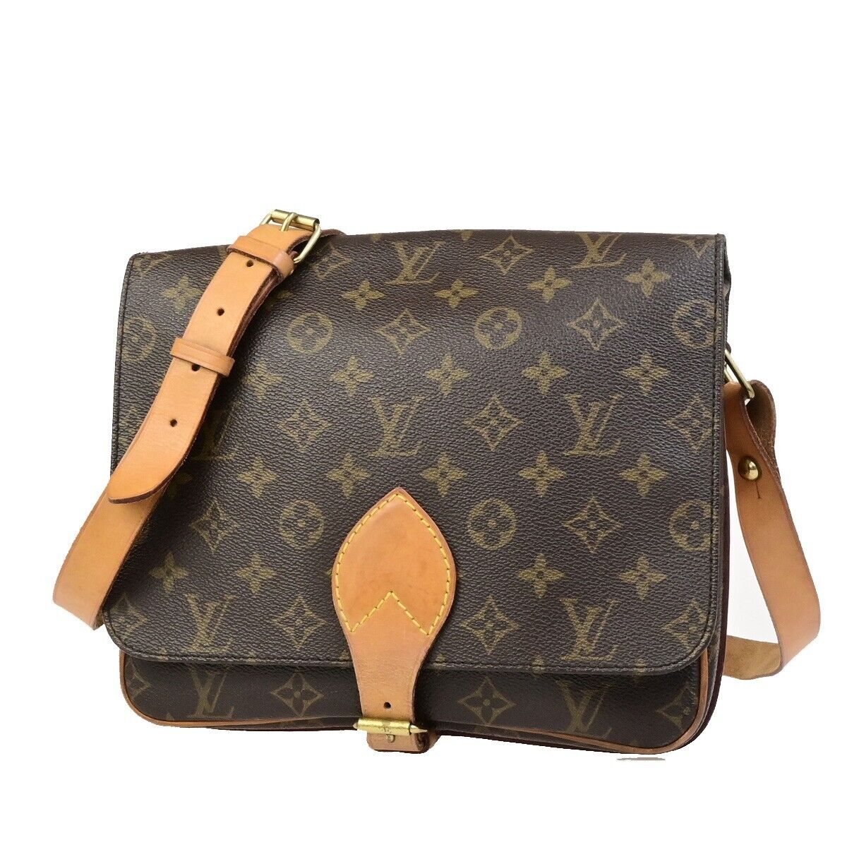 LOUIS VUITTON Cartouchiere GM Shoulder Bag Monogram Leather Brown M51252 73ED379