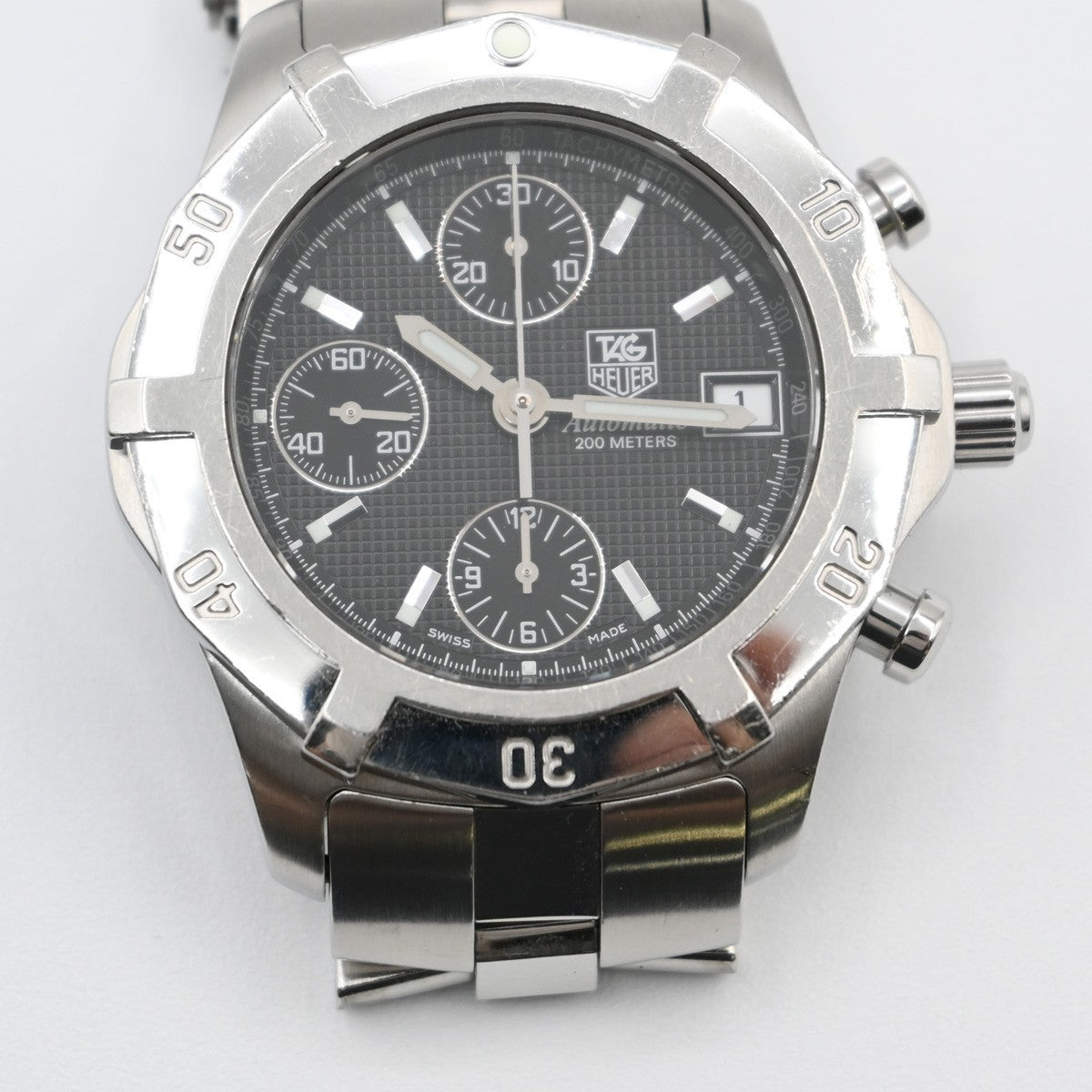 TAG HEUER Exclusive Chronograph Date Watch 41mm CN2111 AT Black Dial SS 58LC594