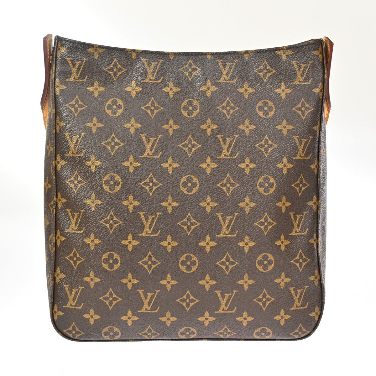 LOUIS VUITTON Logo Looping GM Shoulder Bag Monogram Leather Brown M51145 73ED287