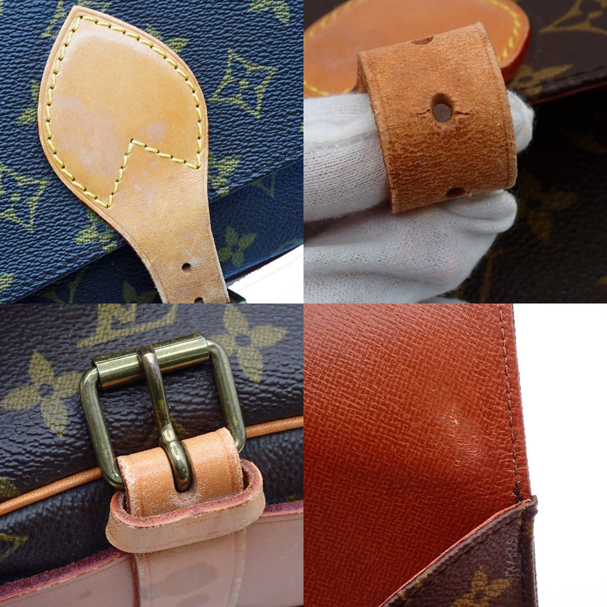 LOUIS VUITTON Cartouchiere MM Shoulder Bag Monogram Leather Brown M51253 72AA194