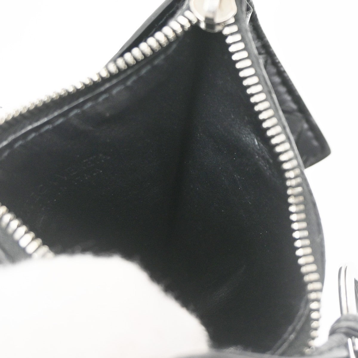 BOTTEGA VENETA Logo Intrecciato Coin Case Wallet Leather Black Italy 65KC669