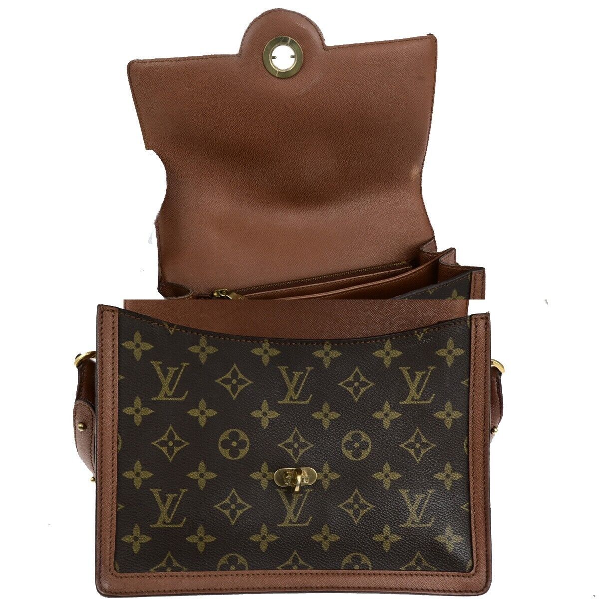 LOUIS VUITTON Raspail Shoulder Hand Bag Monogram Leather Brown M51372 33ED275