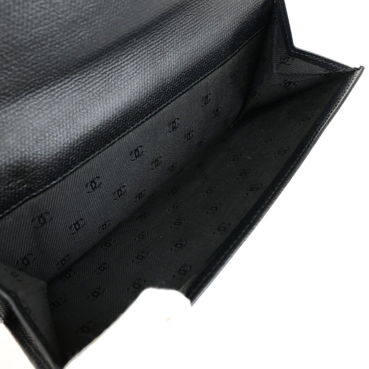 CHANEL CC Logo Long Bifold Wallet Purse Leather Black GHW France 33EB272
