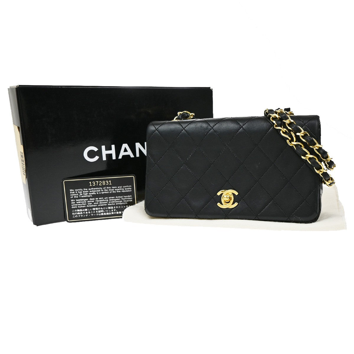 CHANEL CC Mini Matelasse Chain Shoulder Bag Leather Black GHW Vintage 385RL426