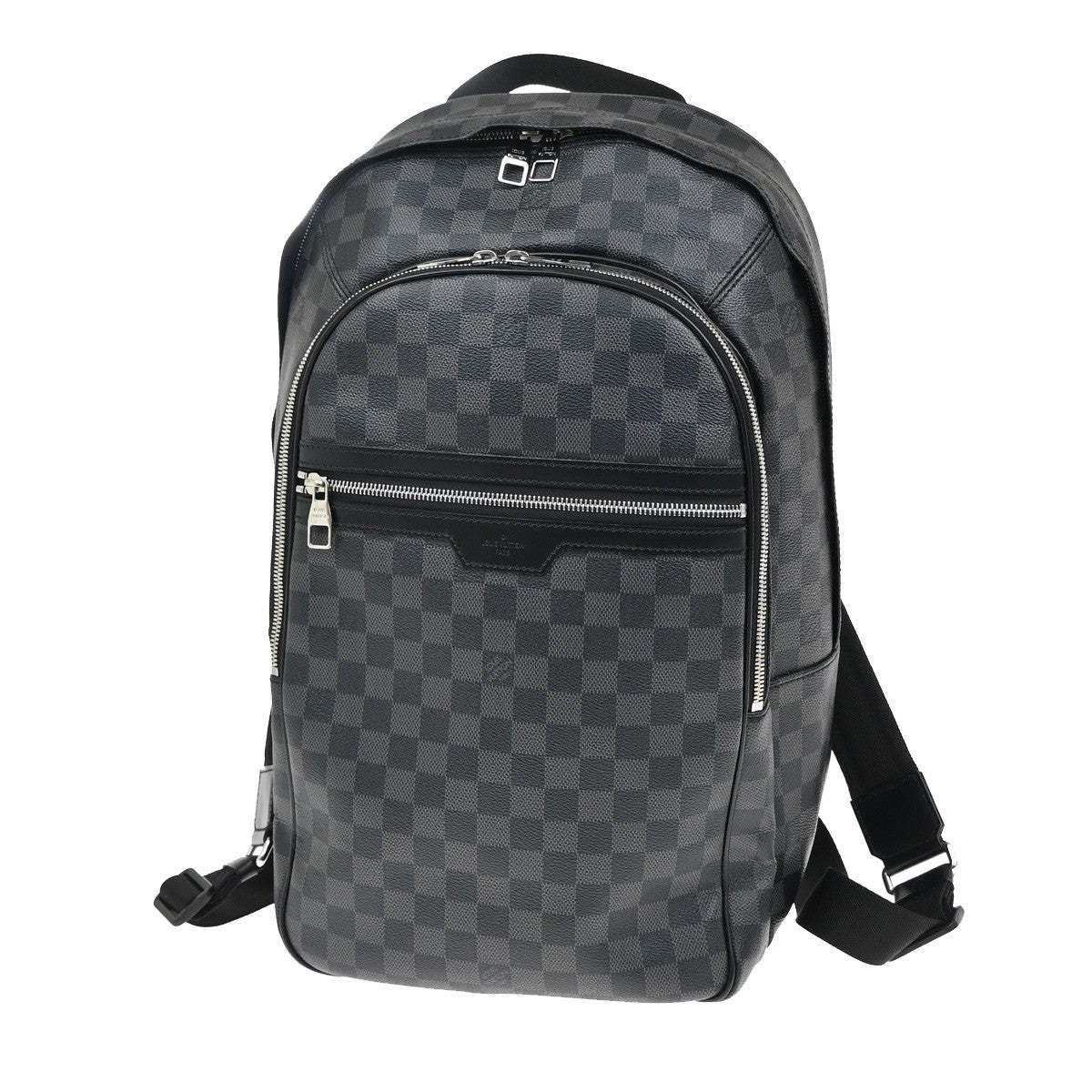 LOUIS VUITTON Michael Backpack Bag Damier Graphite Leather Black N58024 629RL413