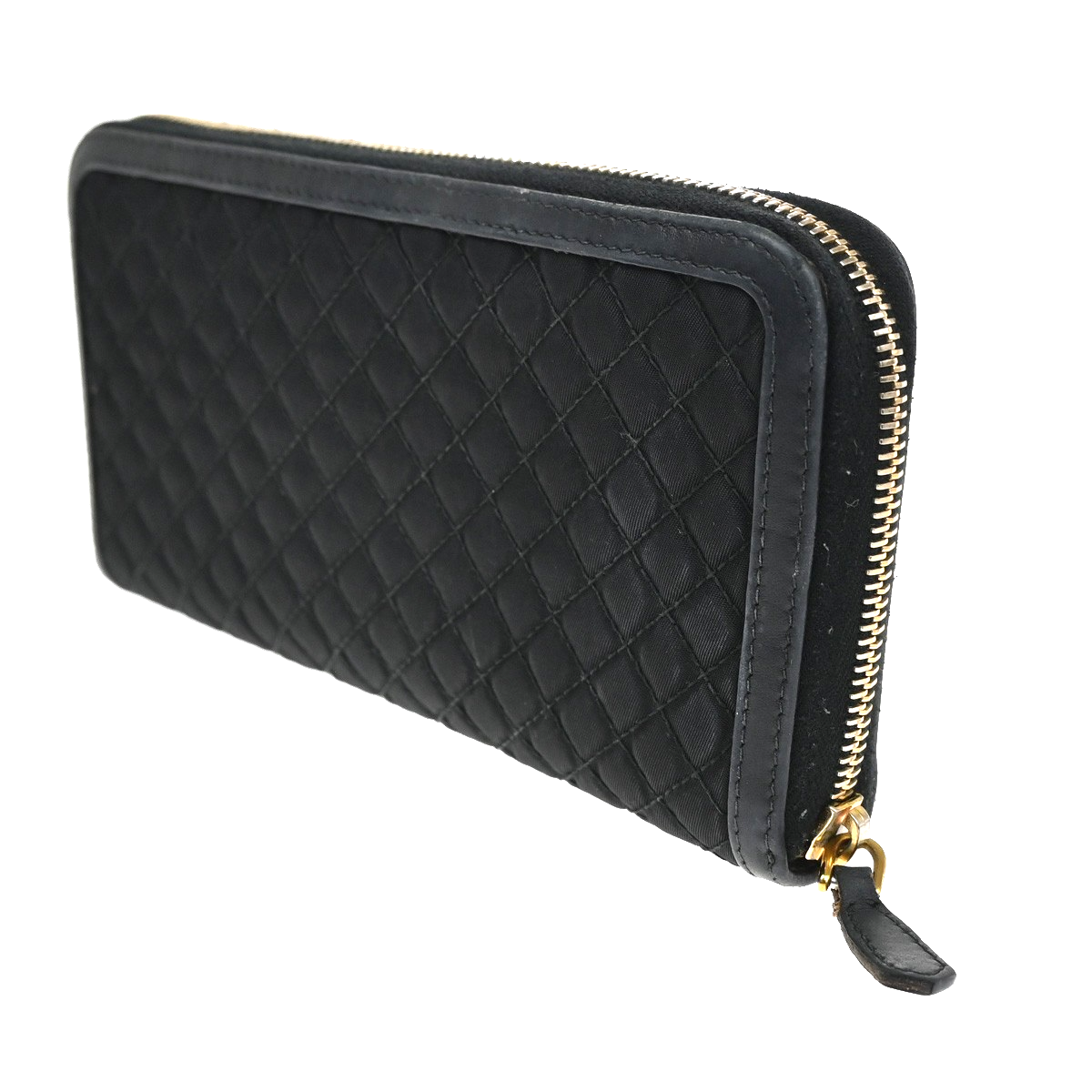 PRADA Bifold Zipper Arownd Long Wallet Tessuto Nylon Black 04CA406