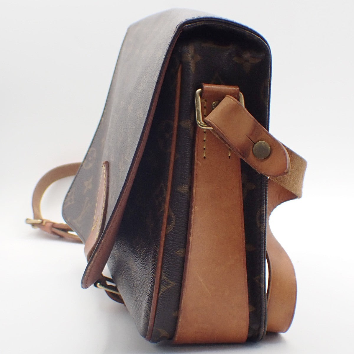 LOUIS VUITTON Cartouchiere GM Shoulder Bag Monogram Leather Brown M51252 32KC955