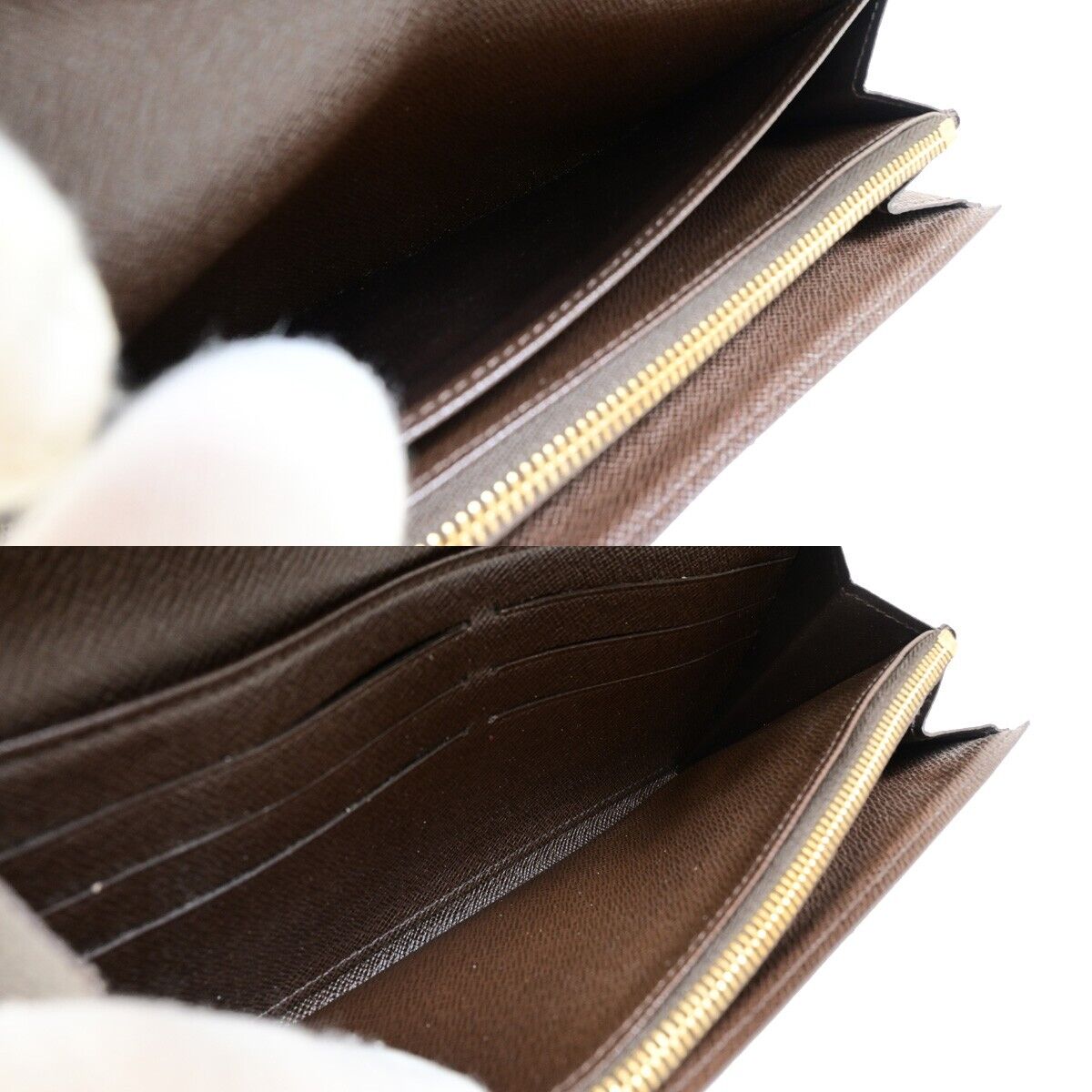 LOUIS VUITTON Credit Long Bifold Wallet Damier Leather Brown N61724 05EB294