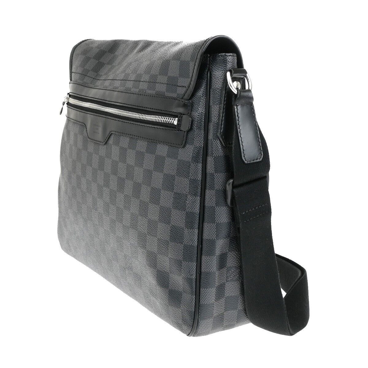 LOUIS VUITTON Daniel MM Shoulder Bag Damier Graphite Leather BK N58029 12YE469
