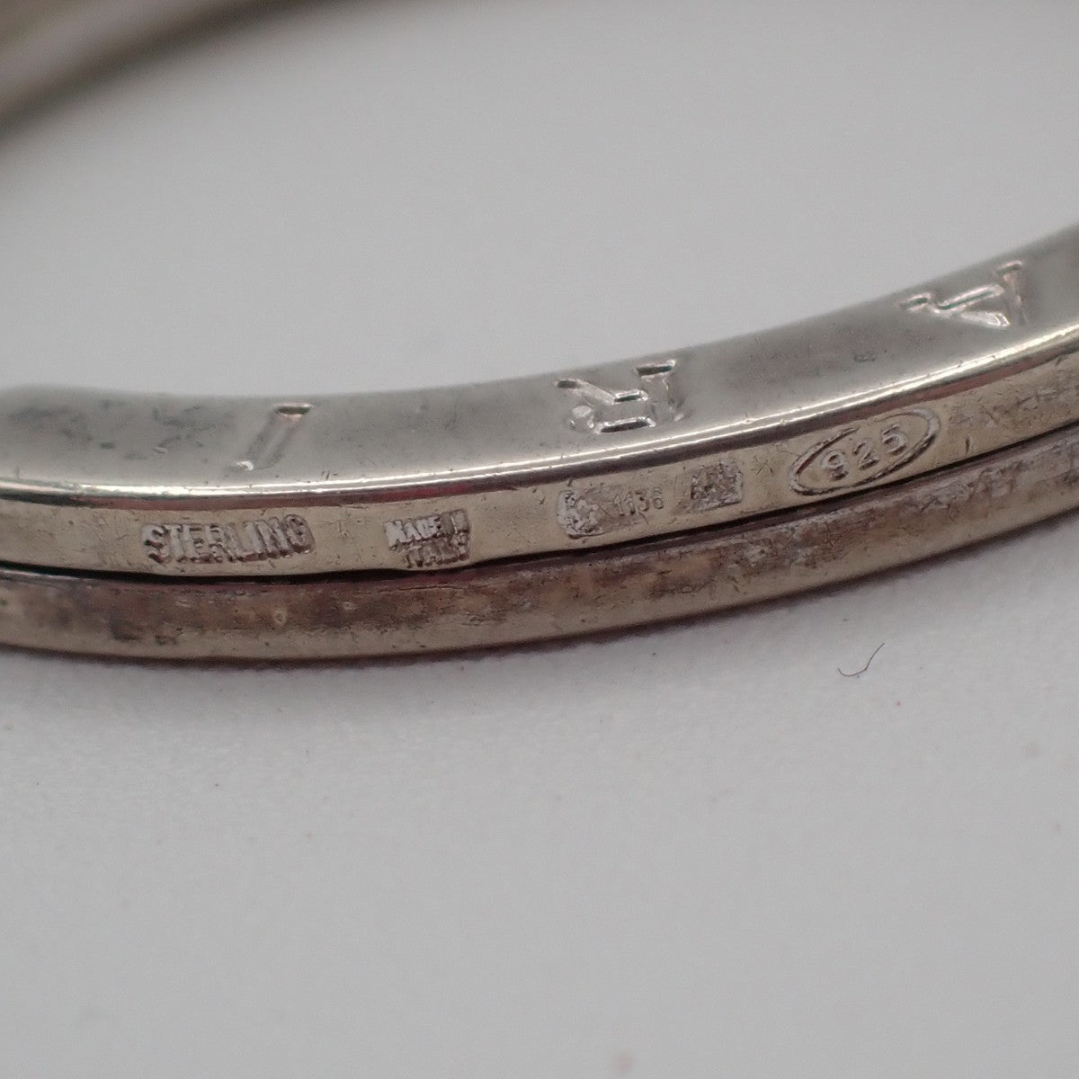 BVLGARI Logo Key Ring Silver Ag 925 Accessory Italy 02EG275