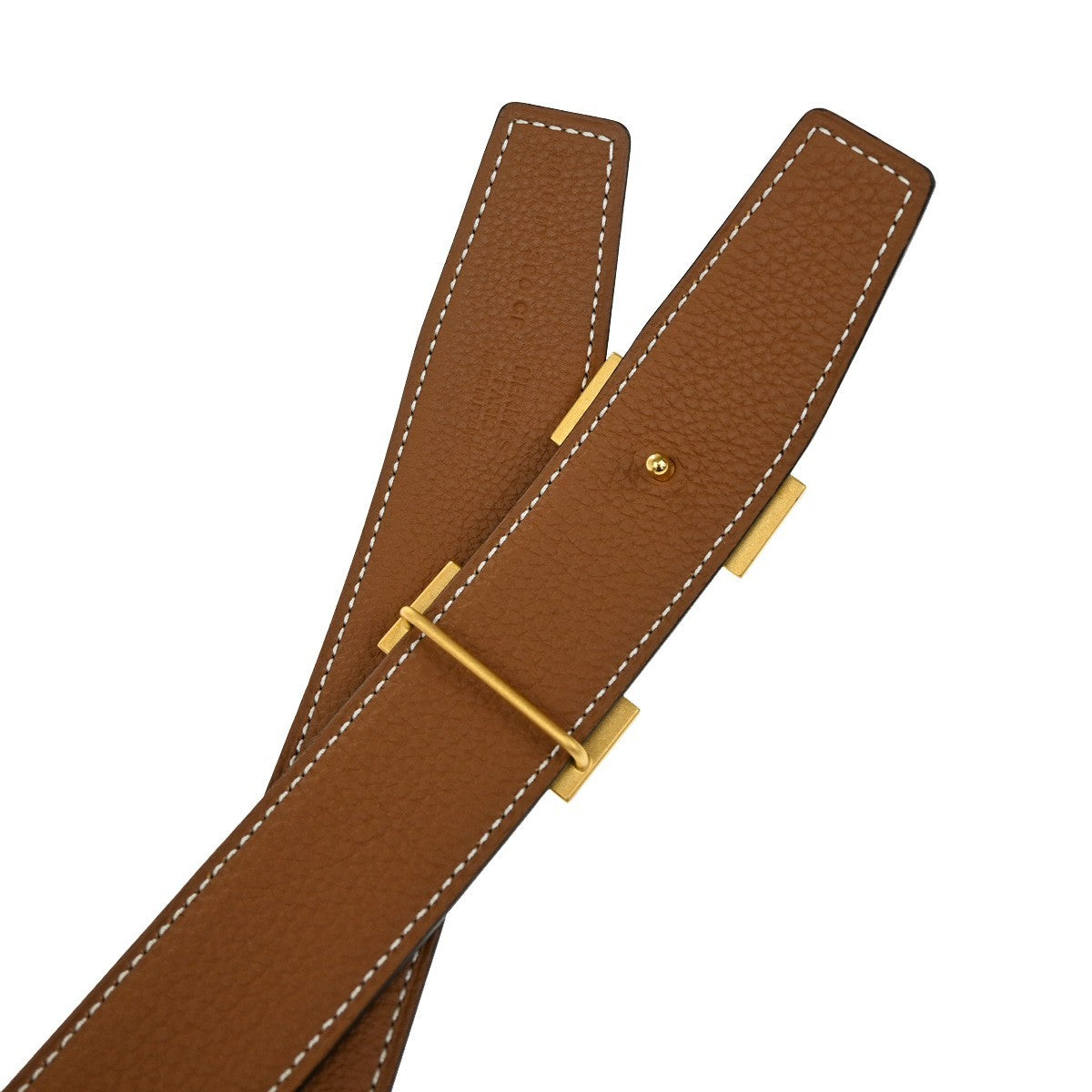 HERMES H Logo Constance Reversible Buckle Belt 80# Leather Black Brown 78RL421