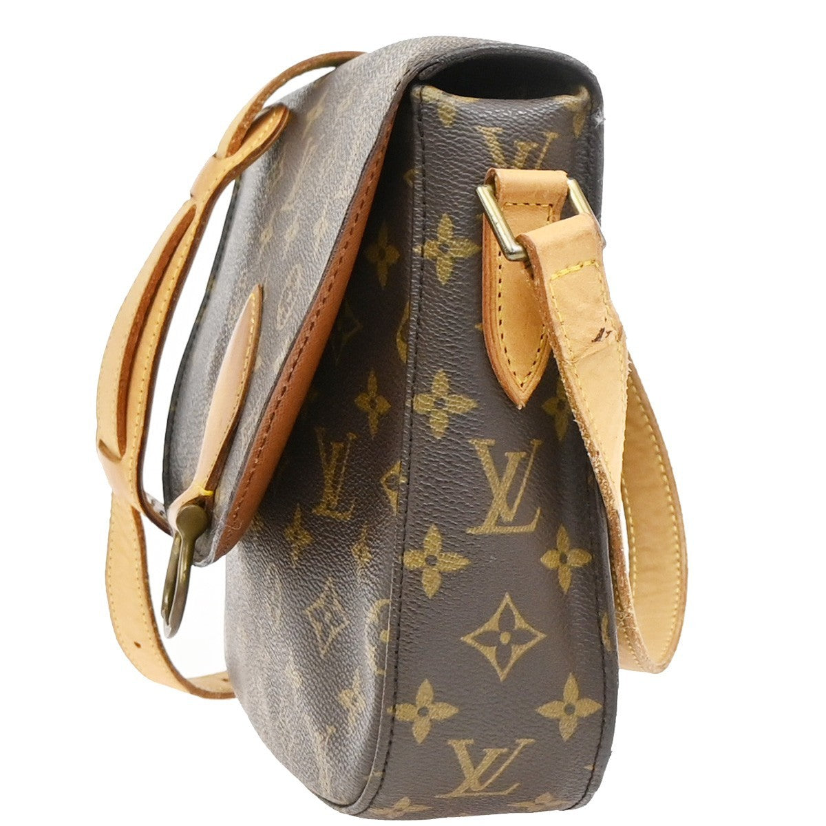 LOUIS VUITTON Saint Cloud GM Shoulder Bag Monogram Leather Brown M51242 35PA073