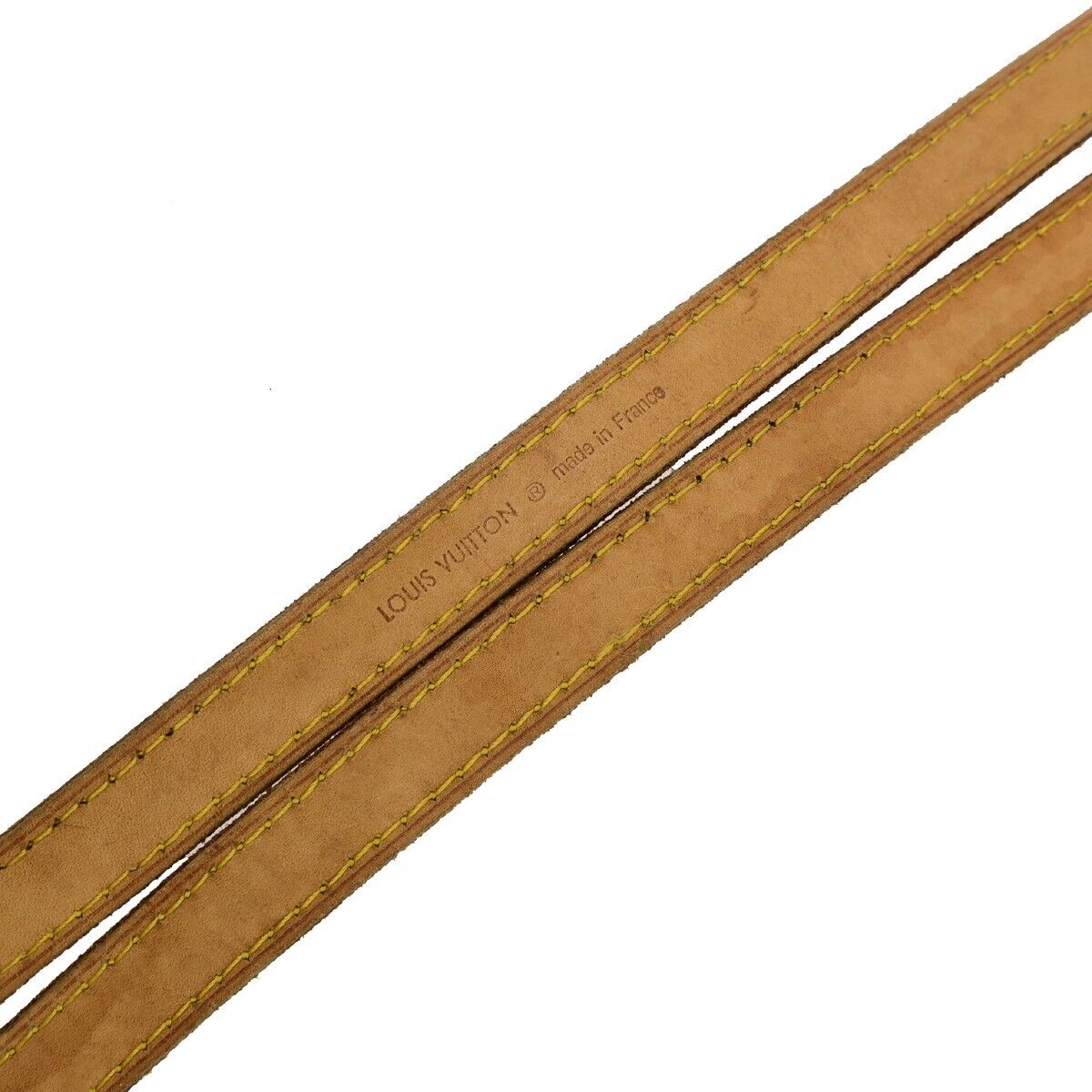LOUIS VUITTON Logo Shoulder Strap Leather Brown Gold Bag Accessory 60EB696