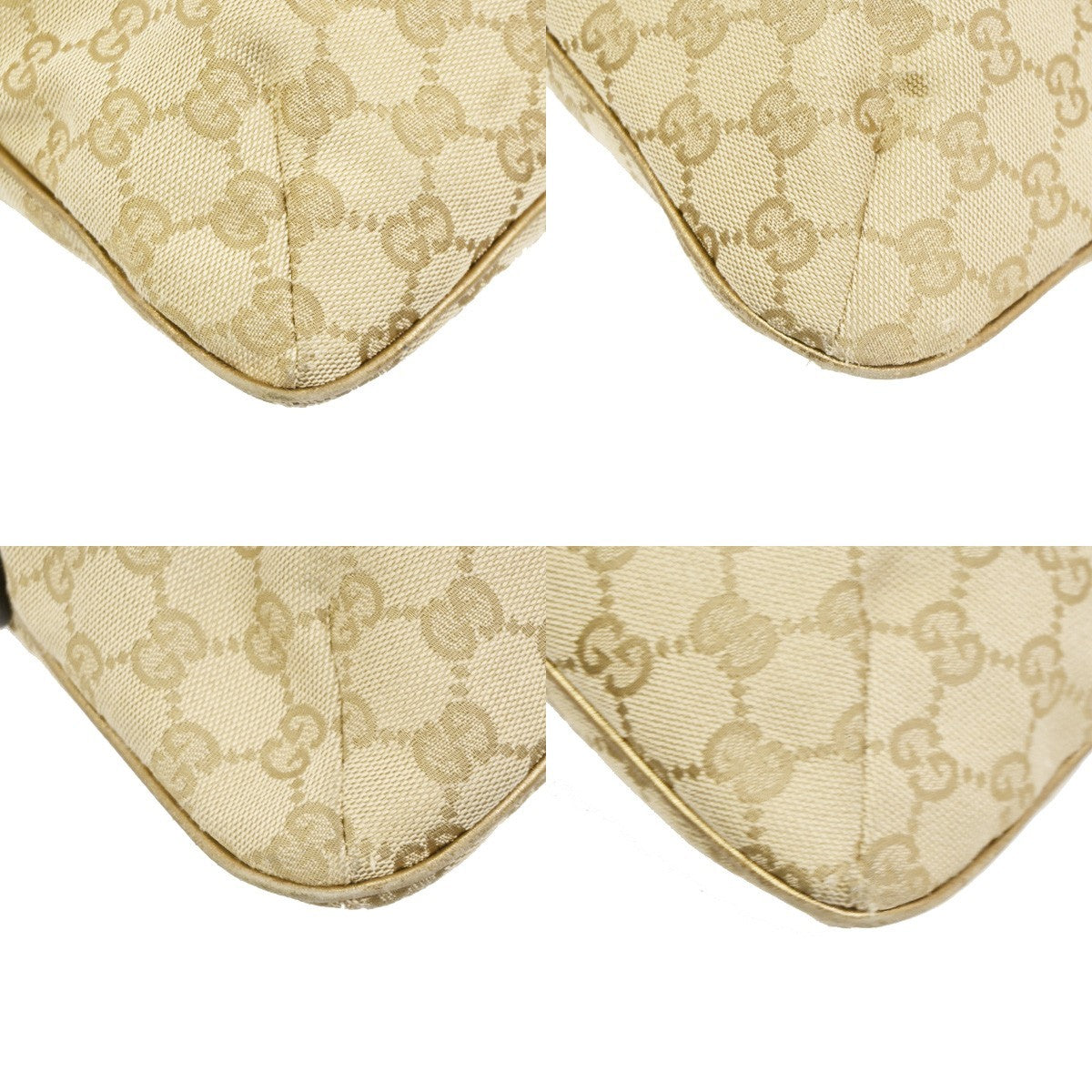 GUCCI Logo GG Pattern Crossbody Shoulder Bag Canvas Leather Beige GHW 67TA694