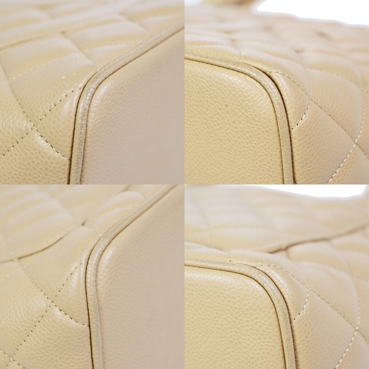 CHANEL CC Logo Medallion Shoulder Tote Bag Caviar Skin Leather BE GHW 611RJ846