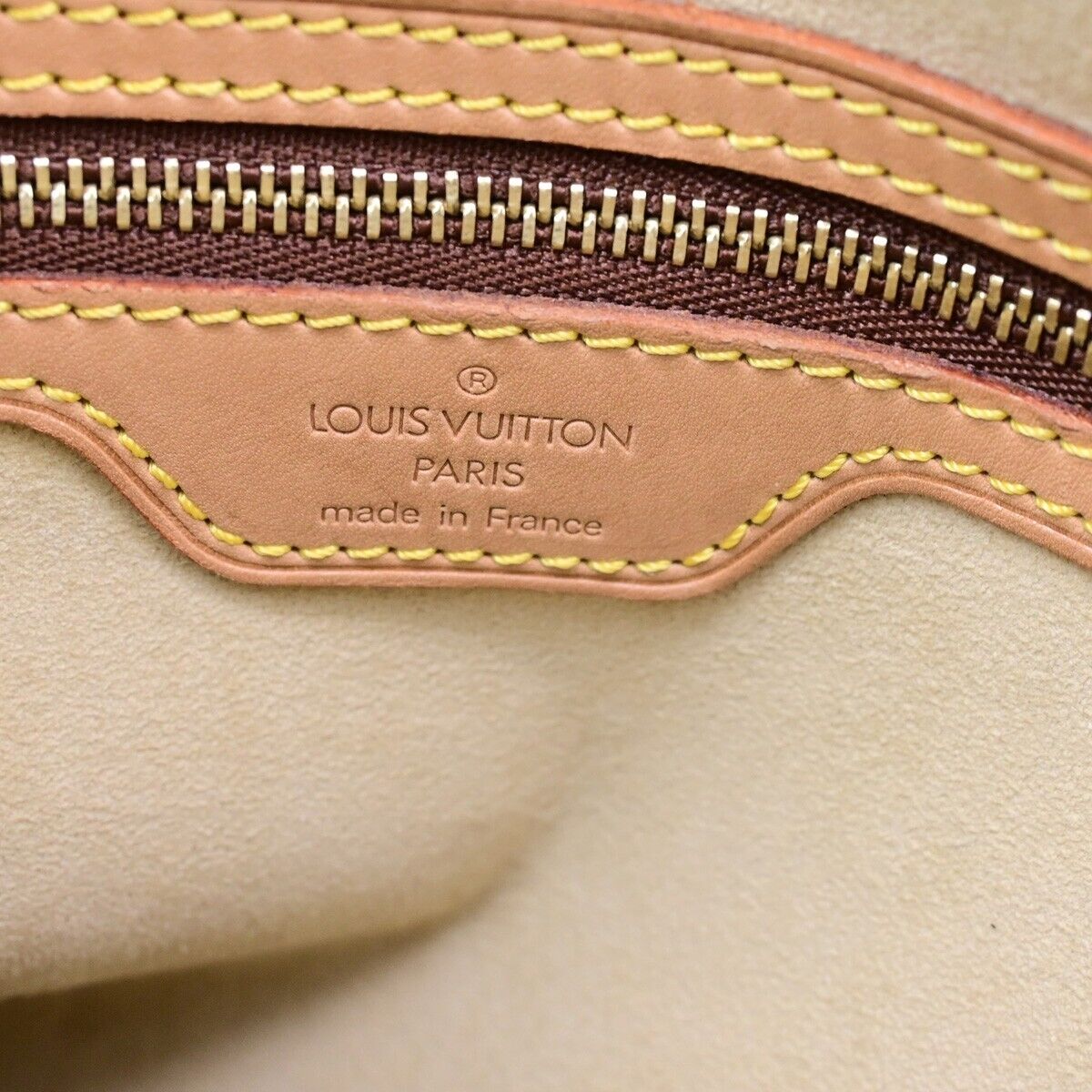 LOUIS VUITTON Logo Looping GM Shoulder Bag Monogram Leather Brown M51145 84ED412