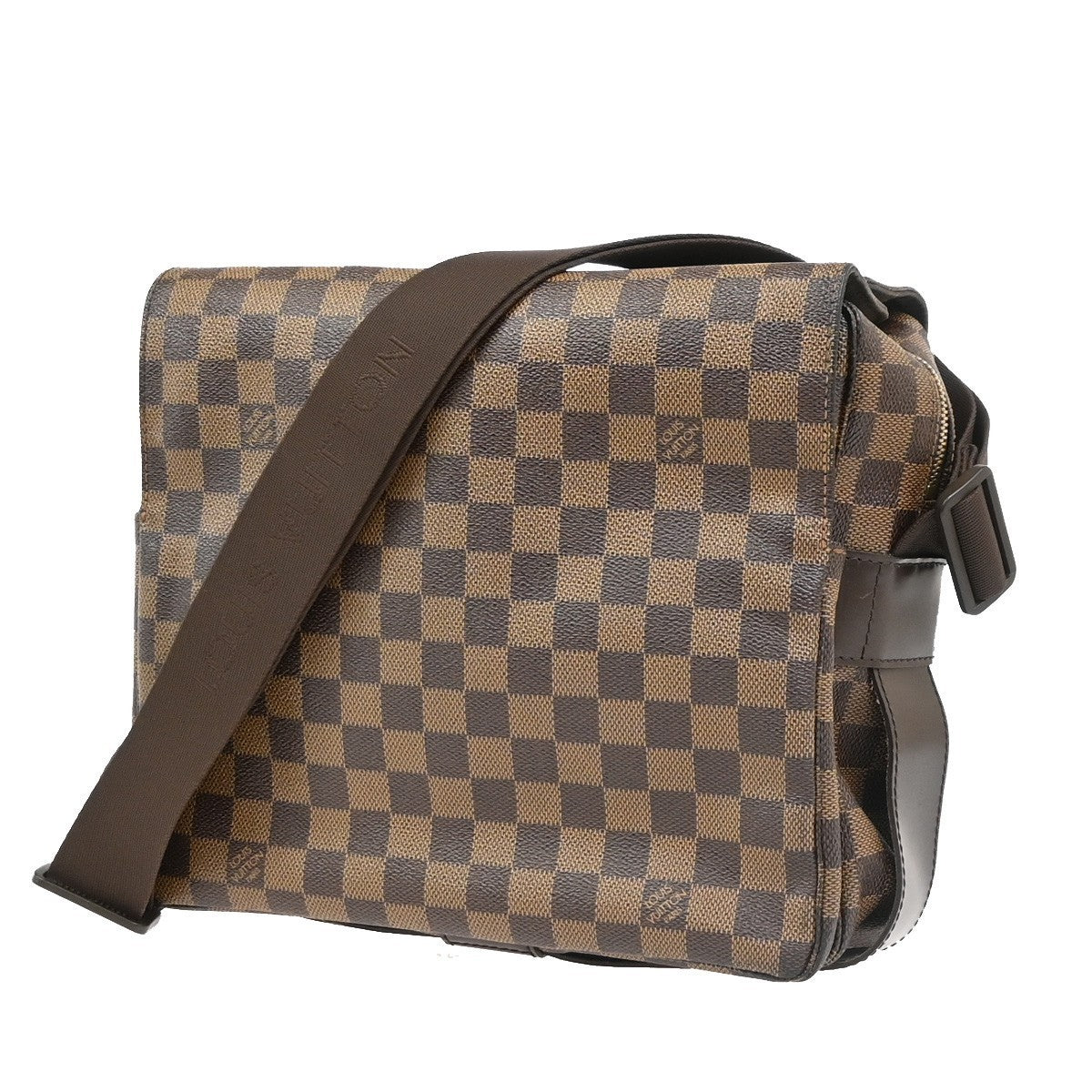 LOUIS VUITTON Naviglio Shoulder Bag Damier Ebene Leather Brown N45255 78PA115