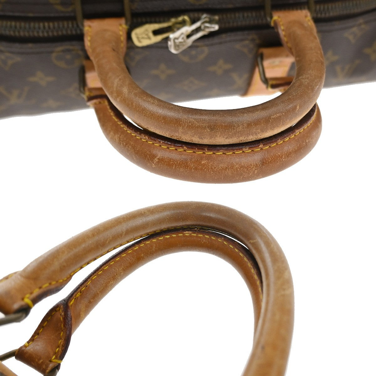LOUIS VUITTON Keepall 50 Travel Hand Bag Monogram Leather Brown M41426 11YJ198