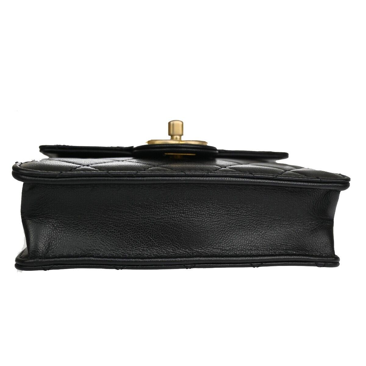 CHANEL CC Mini Matelasse Imitation Pearl Chain Shoulder Bag Leather BK 870RJ441