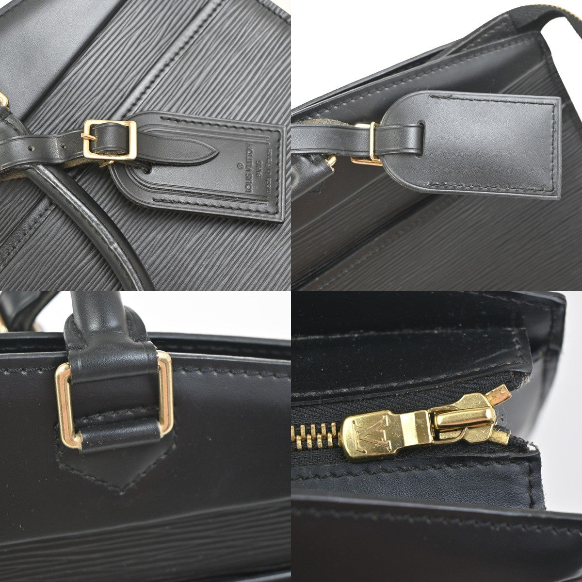 LOUIS VUITTON LV Logo Riviera Hand Bag Epi Leather Black France M48182 33KD051