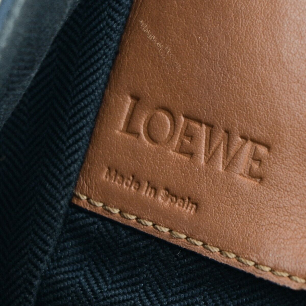LOEWE Logo Hammock 2Way Shoulder Hand Bag Leather Brown SHW Spain 95EC945