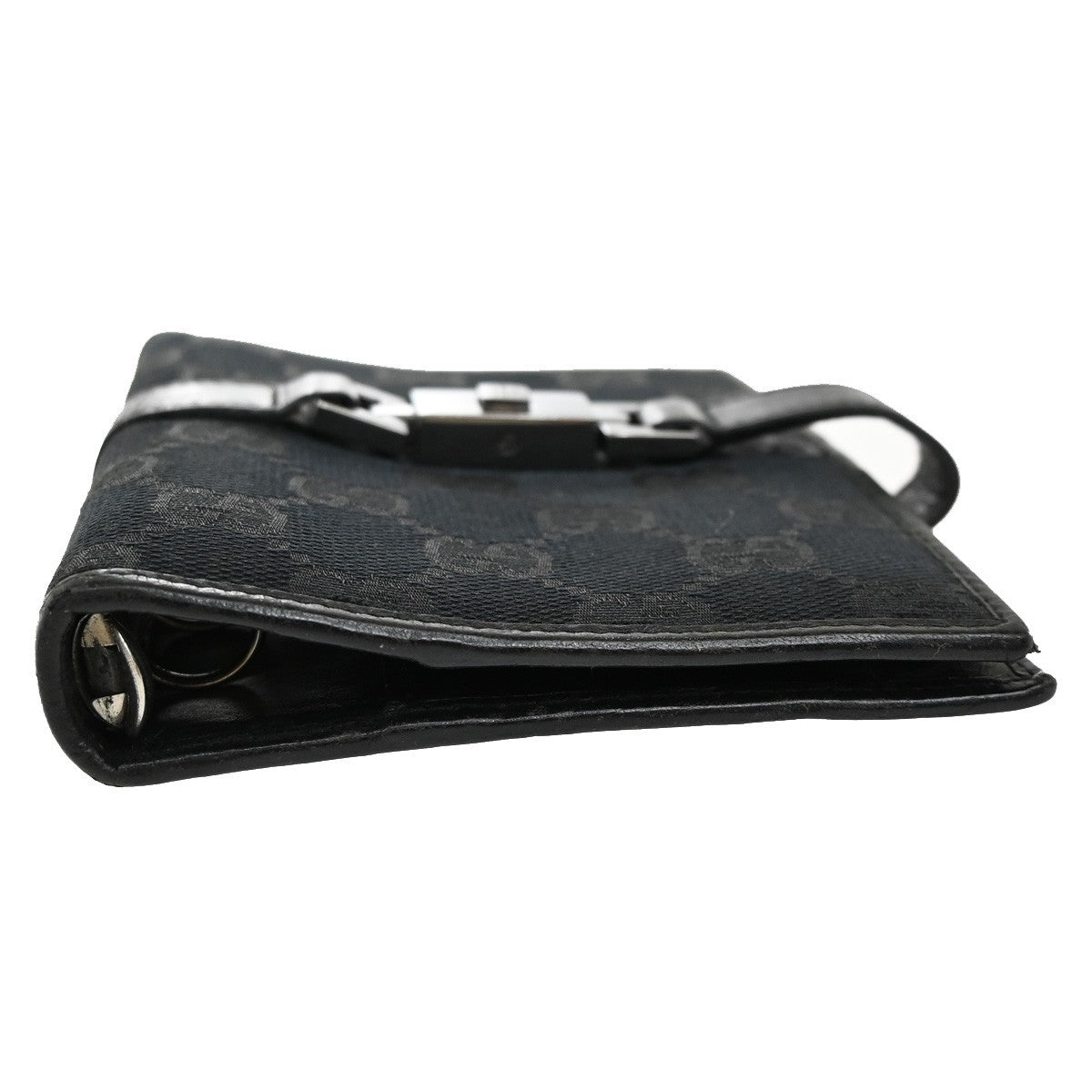 GUCCI GG pattern Jackie Agenda Day Planner Cover Canvas Leather Black 07KB464