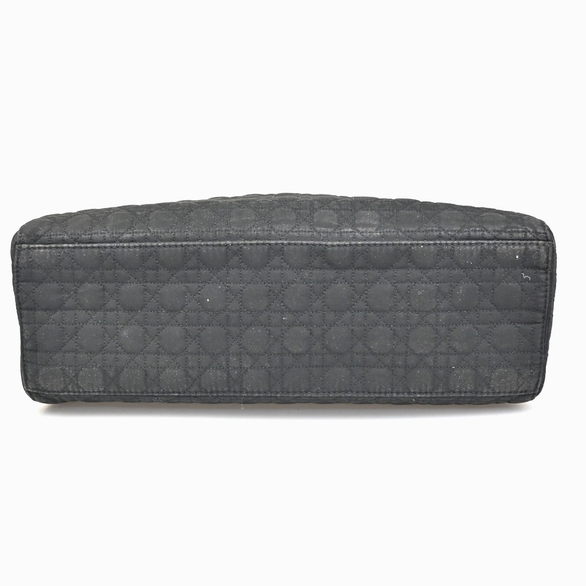 CHRISTIAN DIOR Logo Lady Cannage Hand Bag Nylon Leather Black GHW Italy 76ZA109