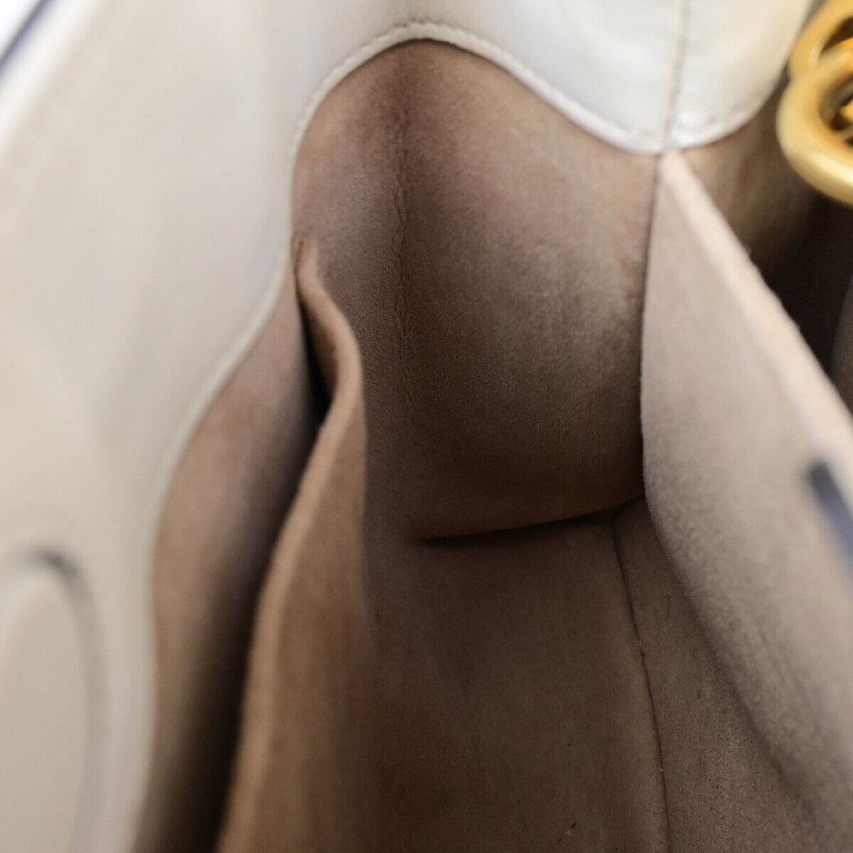 GUCCI Logo Sylvie Sherry 2 Way Shoulder Hand Bag Leather White GHW Italy 21YG624