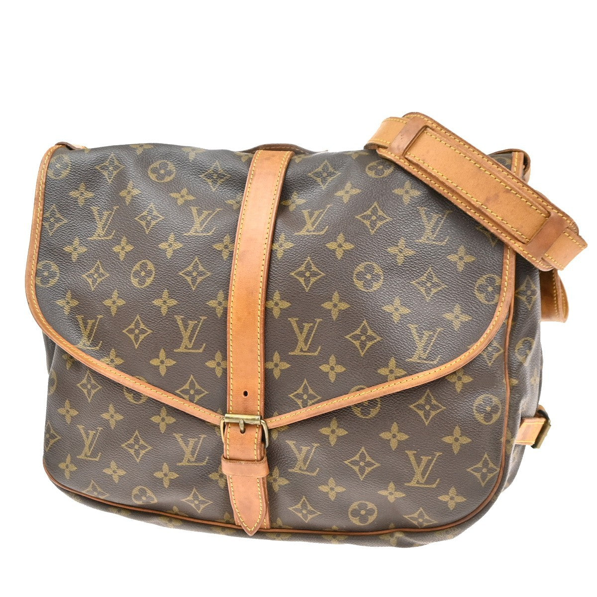LOUIS VUITTON Saumur 35 Shoulder Bag Monogram Leather BN France M42254 87EG369
