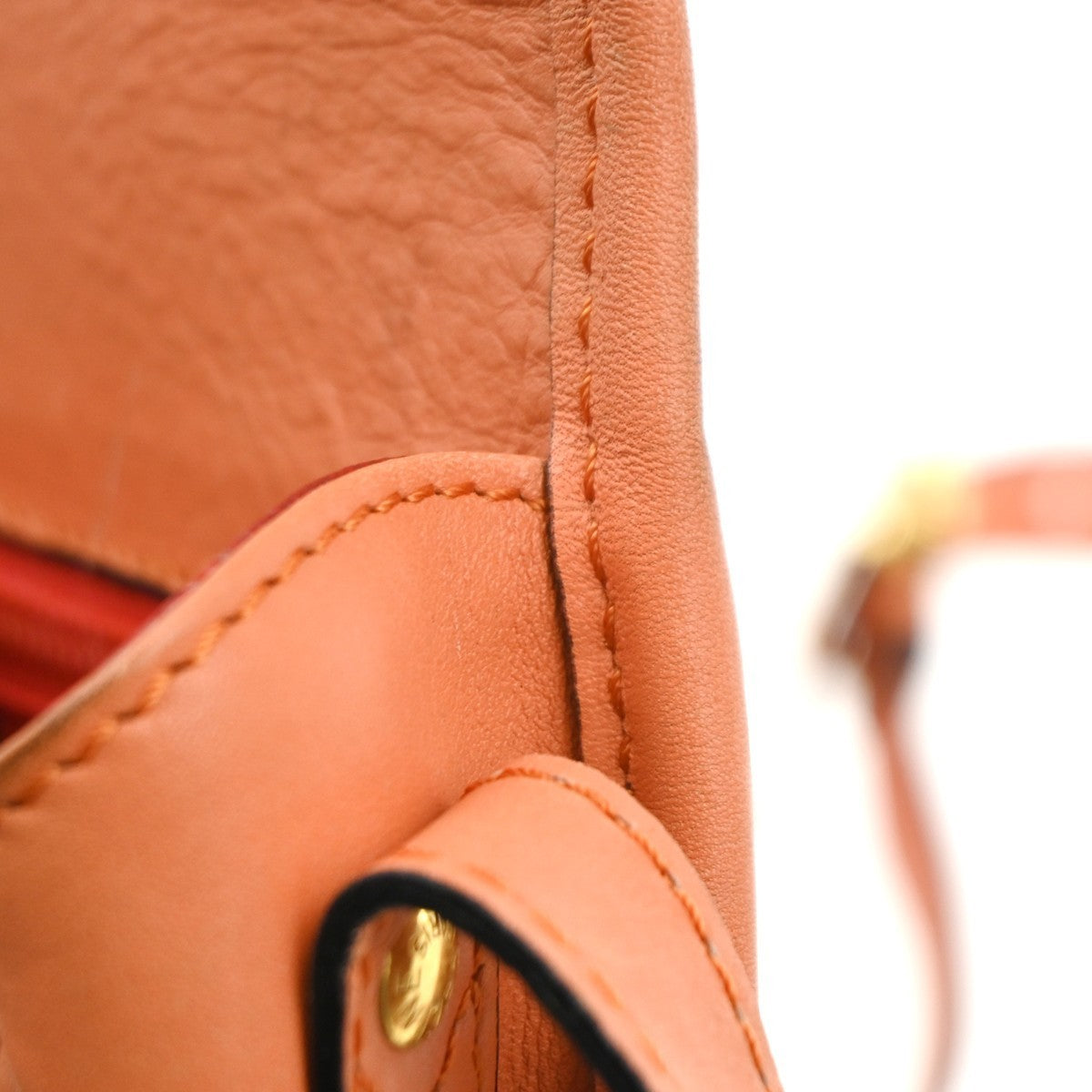CELINE Logo Flap Crossbody Shoulder Bag Leather Orange GHW Italy 32KC449