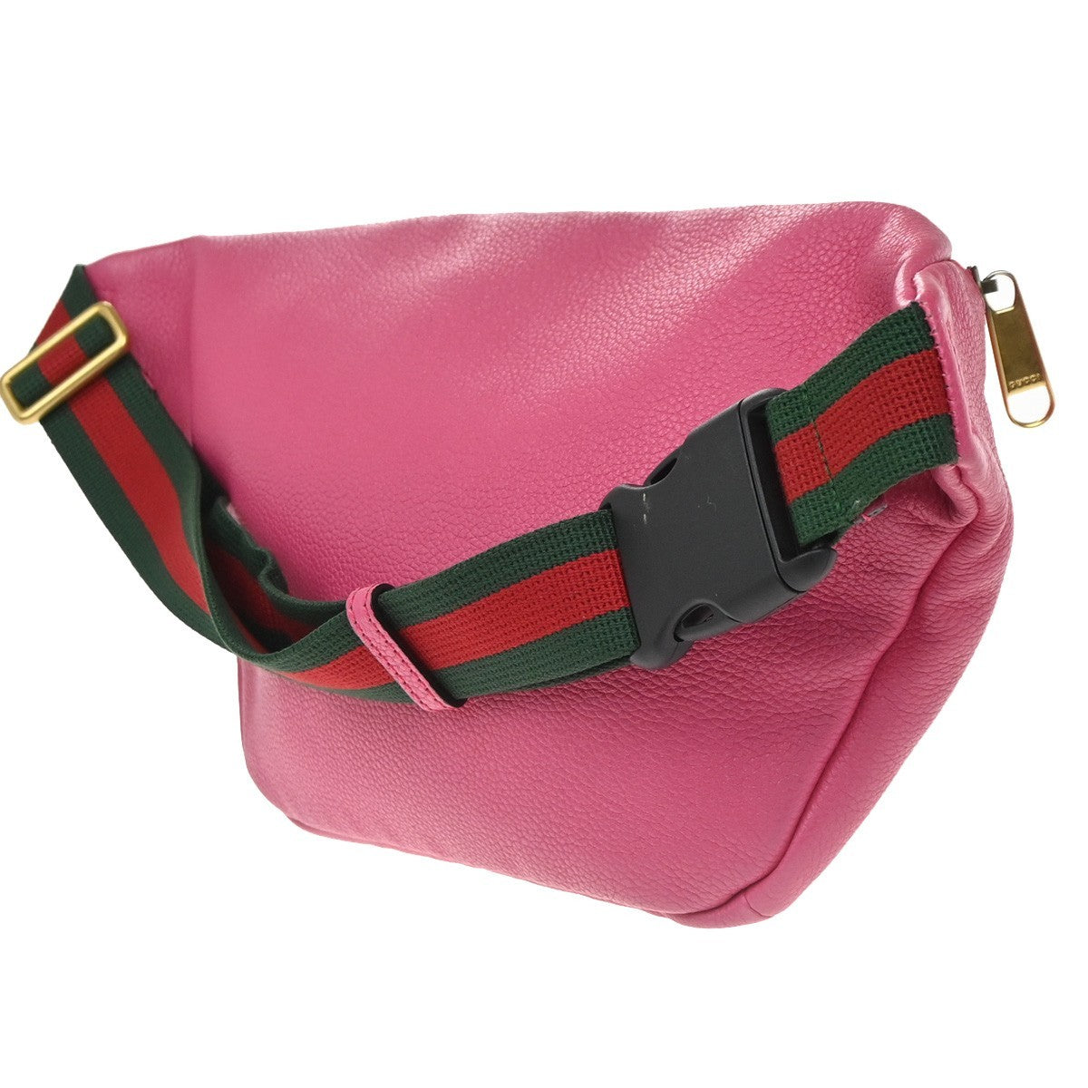 GUCCI GG Logo Print Sherry Bum Body Bag Leather Pink GHW Italy 89CA738