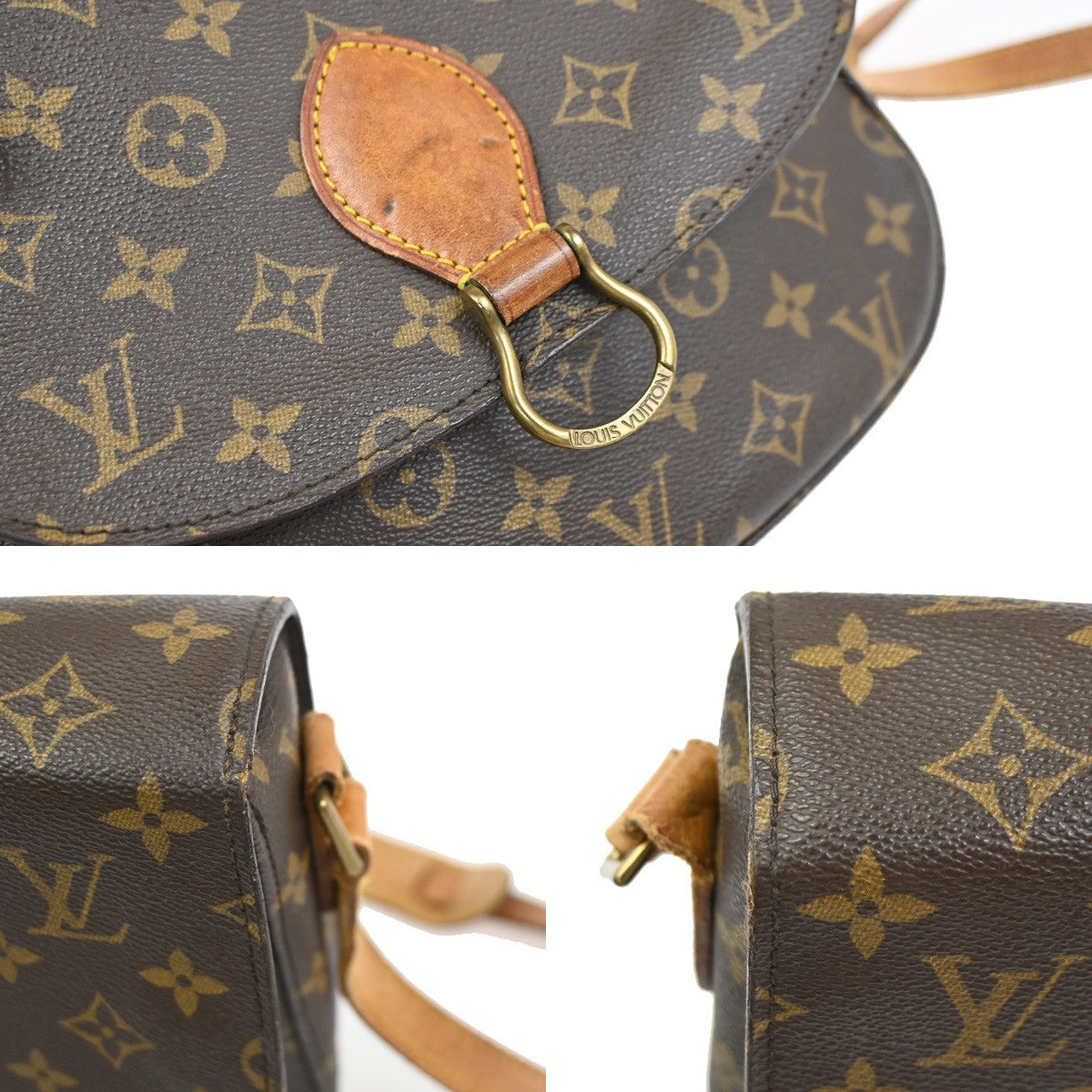 LOUIS VUITTON Saint Cloud GM Shoulder Bag Monogram Leather Brown M51242 66YJ074