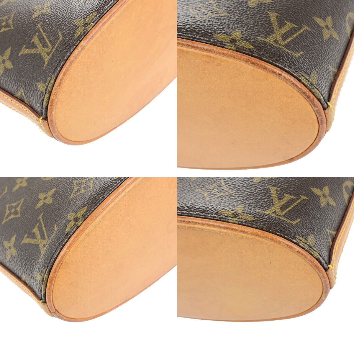 LOUIS VUITTON Logo Drouot Shoulder Bag Monogram Leather Brown M51290 73YG629