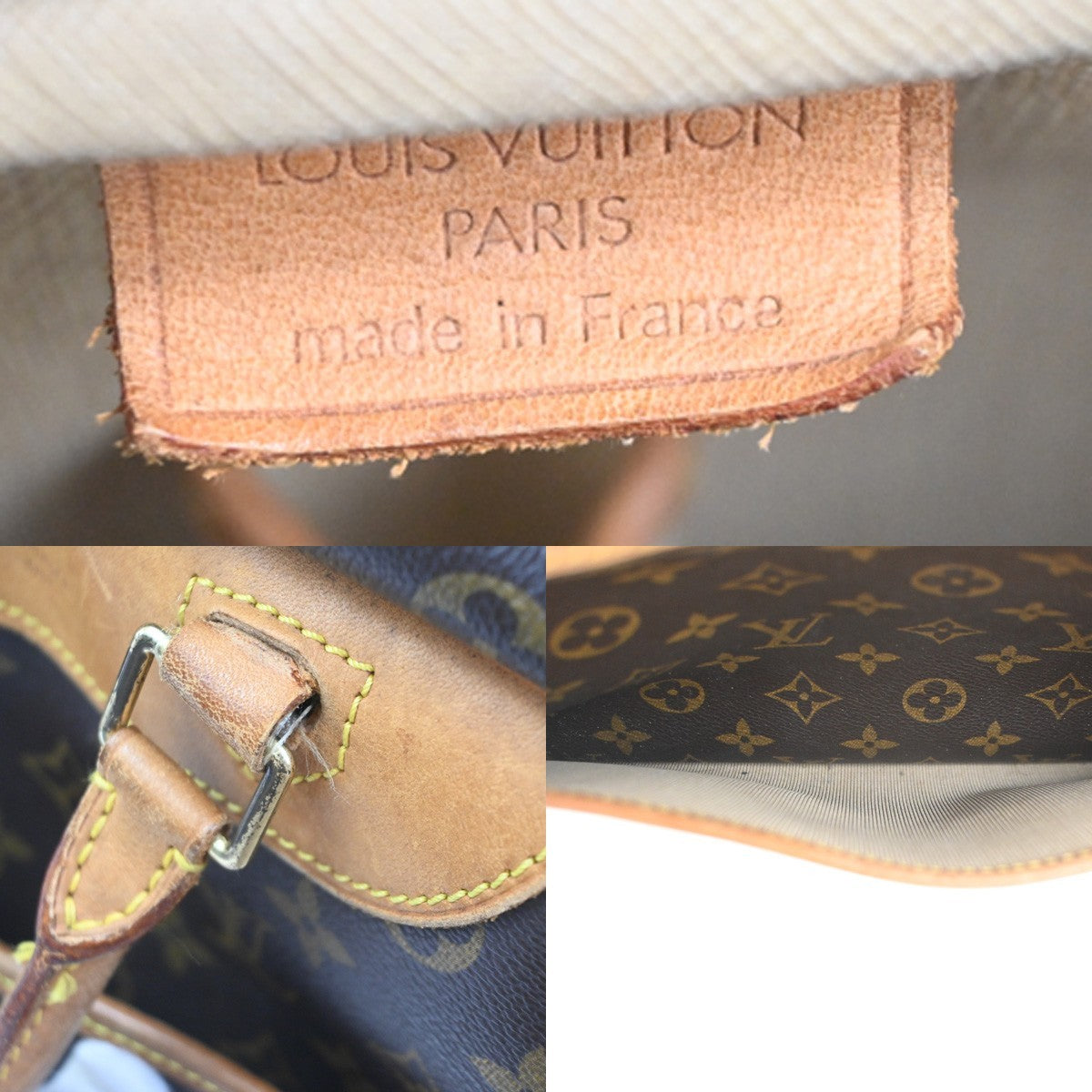 LOUIS VUITTON LV Logo Deauville Hand Bag Monogram Leather Brown M47270 80ZA313