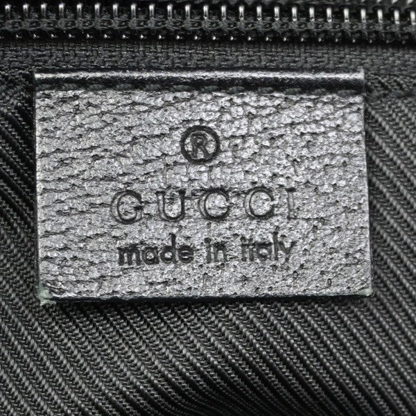 GUCCI Logo GG Sherry Tote Hand Bag Nylon Leather  Black SHW Italy 64CA244