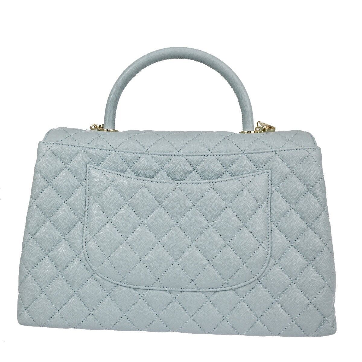 CHANEL CC Matelasse 2Way Chain Shoulder Bag Caviar Skin Leather Blue 901RH897