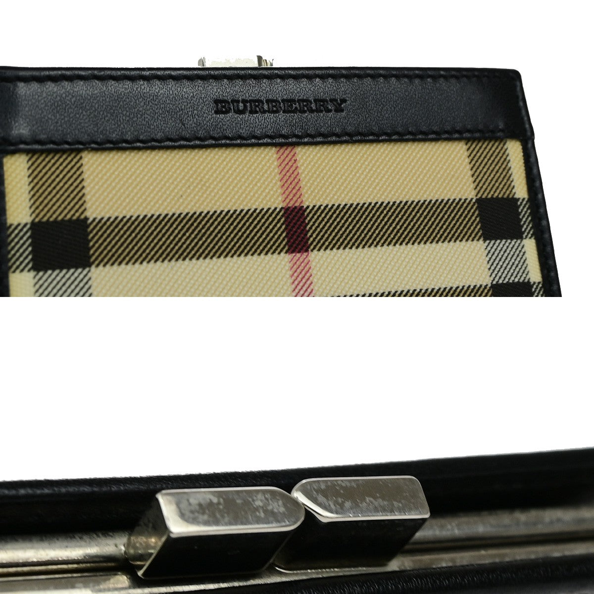 BURBERRY Logo Nova Check Compact Bifold Wallet Purse PVC Leather BN BK 07YH513
