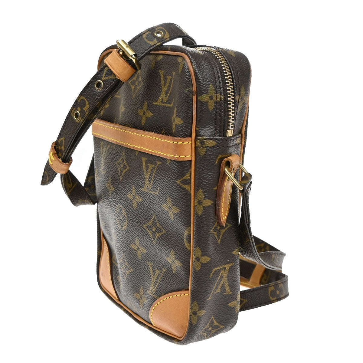 LOUIS VUITTON Danube Shoulder Bag Monogram Leather Brown France M45266 39CA956