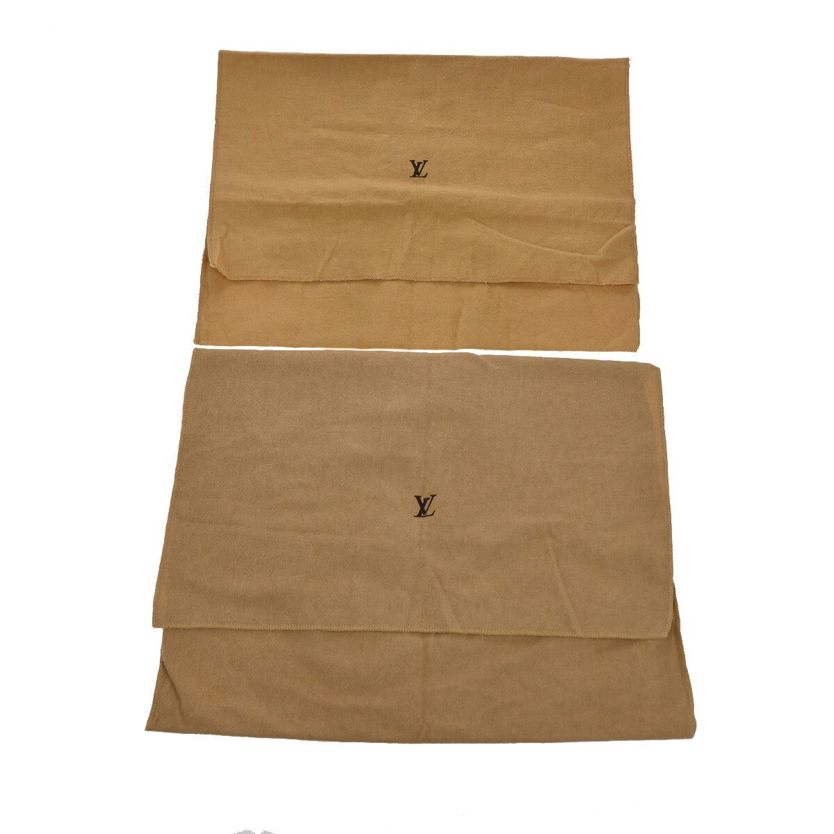 LOUIS VUITTON Logo 10 Set Dust Bag Drawstring Canvas Cotton Beige Brown 09FB553