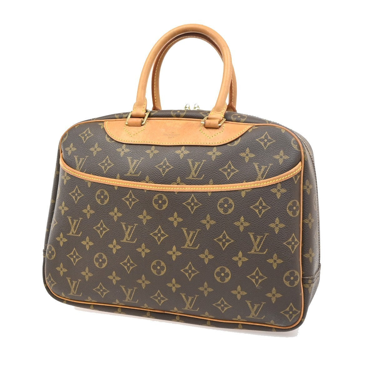 LOUIS VUITTON LV Logo Deauville Hand Bag Monogram Leather Brown M47270 88TA717