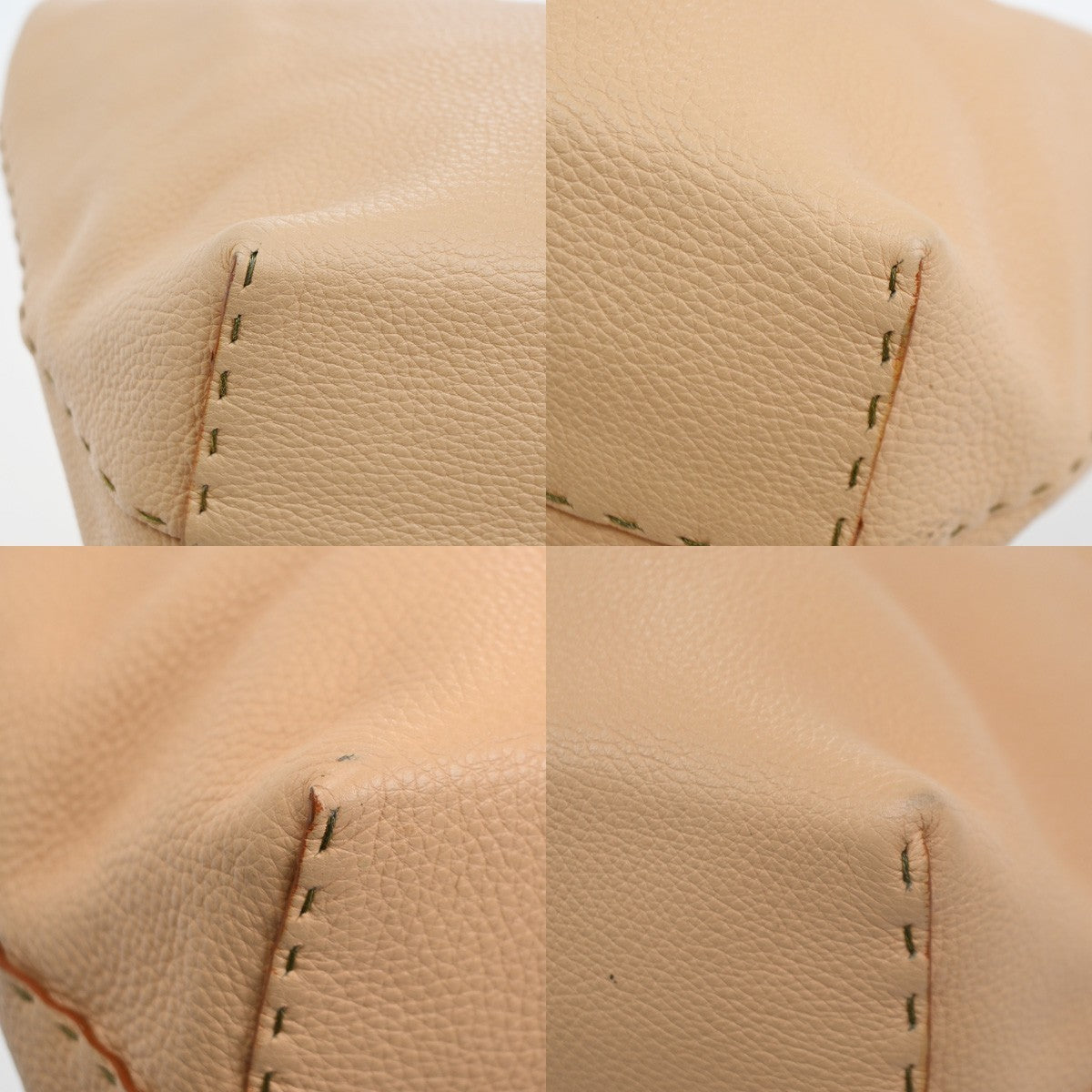 FENDI Selleria Logo Shoulder Tote Hand Bag Charm Leather Orange Italy 87MA291