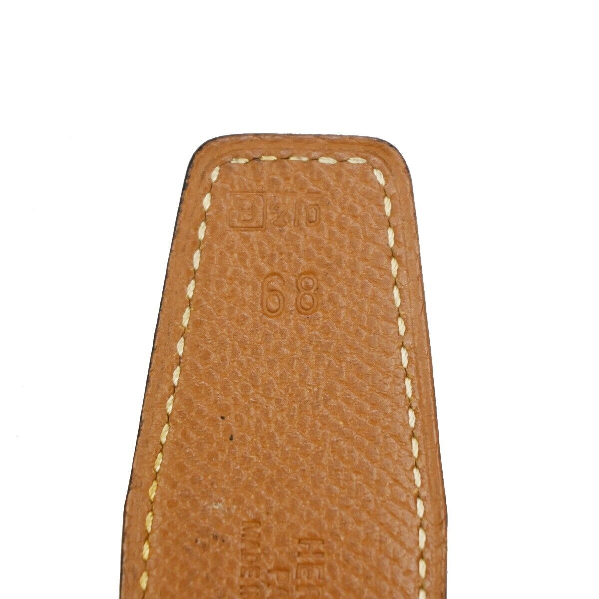 HERMES H Logo Constance Reversible Buckle Belt #68 Leather Black Gold 86YD916