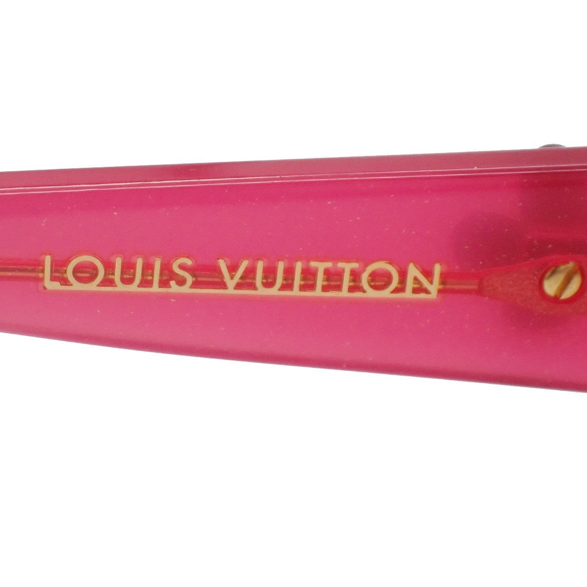 LOUIS VUITTON Sunglasses Eye Wear Metal Plastic Gold RED Italy Z0219E 65KC958
