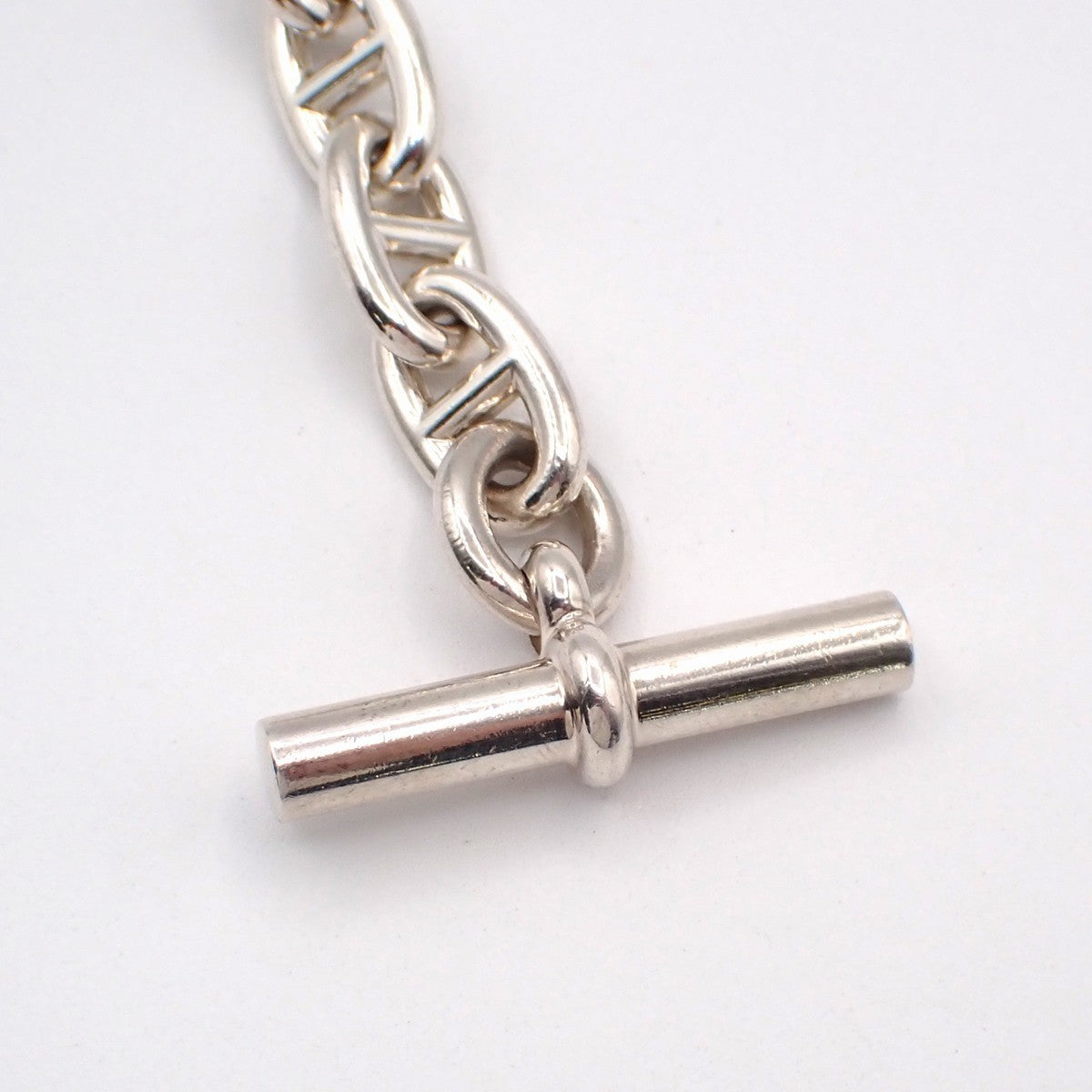 HERMES Logo Chaine D'ancre MM Chain Bracelet  14 Link Ag925 Silver 385LC605